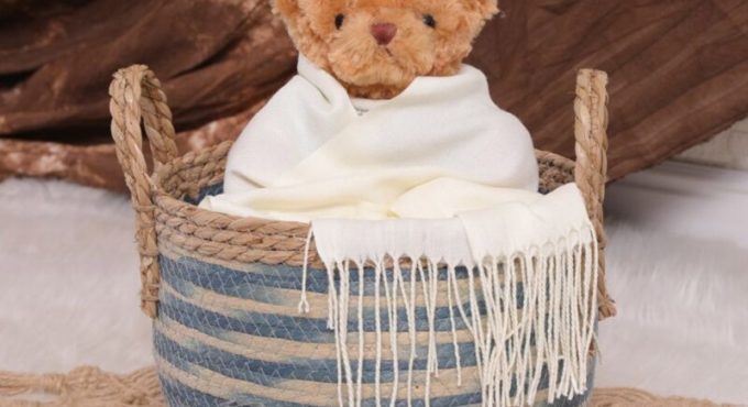 Baby Photography Blanket Basket Props Newborn Boy Girl Photo Straw Basket 97BC