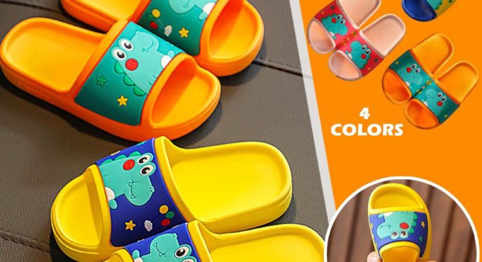 Girls Boys Slide Sandals Kids Dinosaur Water Shoes Shower Pool Home Slippers Anti-slip Slippers Kids Shoes pantuflas Тапочки