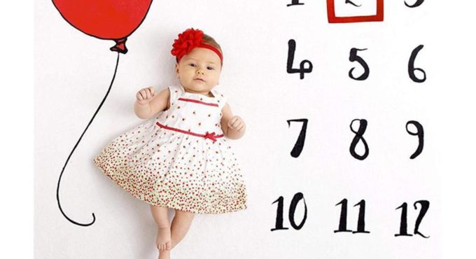 Baby Milestone Month Digital Photo Background Cloth Growth Memorial Blanket Costume Shooting Props