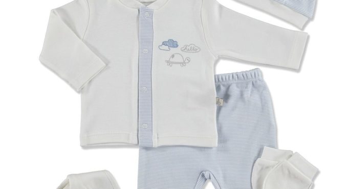 Authentic Chic Baby 5 Piece Newborn Baby Hospital Output Zıbınlı Set Lux 100 Cotton High Quality