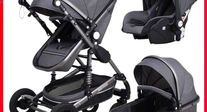 On Sale ! High Landscape Baby Stroller 3 In 1 Carriage Aluminum Alloy Frame Pram Eu Stand Baby Stroller With Comform