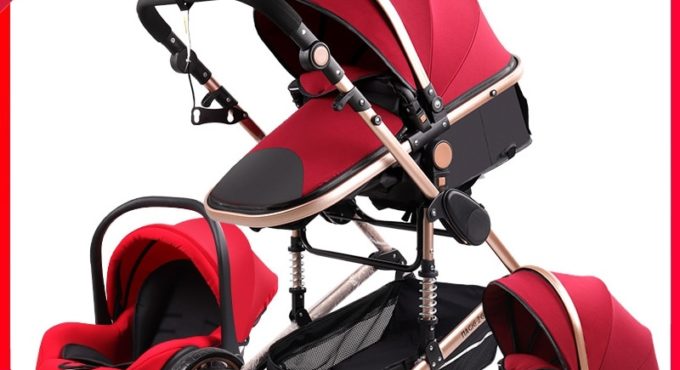 Poussette Stroller 3 in 1 Portable Travel Baby Carriage Folding Prams Aluminum Frame High Landscape Car for Newborn Babyboomer