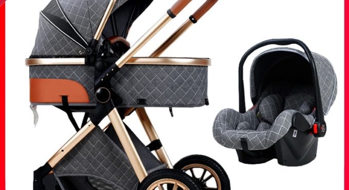 Luxury Multifunctional Baby Stroller 3 In 1 With Car Seat Newborn Foldable Baby Carriage High Landscape Infant Trolley Stroller