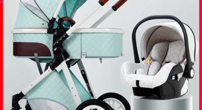 Luxury Baby Stroller 3 in 1 High landscape Baby Cart Can Sit Can Lie Baby Pushchair newborn Cradel Infant Carrier foldedstroller