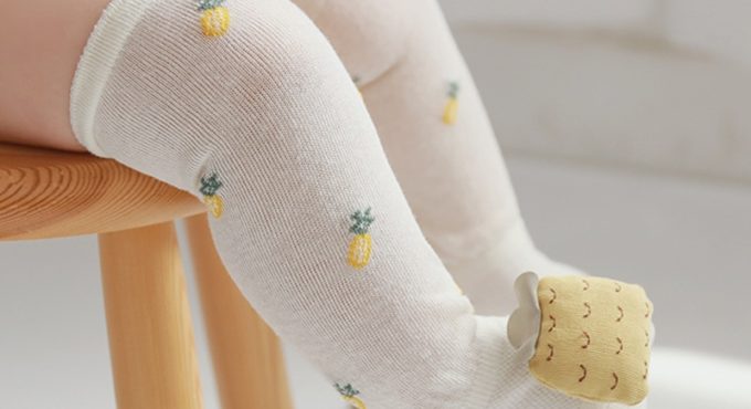 Dropshipping Summer Mesh Thin Cotton Anti-mosquito Baby Stockings Fruit Doll Baby Socks fruit Children Over The Knee Stockings