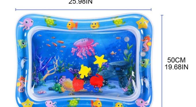 Sea Animal Print Baby Inflatable Play Mat Infant Toy for Newborn Boy Girl Water Entertainment Playing Swimming Parent-child Inte