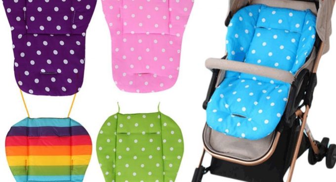 Baby Stroller Cushion Breathable Cushion Double-sided Dot Print Color Baby Carriage Stroller Seat Cushion Dining Chair Pad Mat