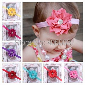 Free Shipping Infant Kids Of Girls Headbands With Flower Baby Girls Toddler Headwear Children Hair Band