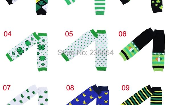 Sale Casual Leggings Leg Warmers Baby New Arrival Kids Winter Set For St. Patricks Day Four Leaf Design Leg Warmer Infant