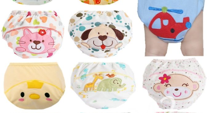 1Pcs Cute Baby Diapers Reusable Nappies Cloth Diaper Washable Infants Children Baby Cotton Training Pants Panties Nappy Changing