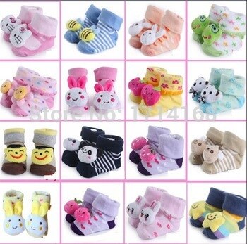 20 Designs Newborn Socks 0-12month Baby Anti-slip Animal Sock for girls boys hose Drop Shipping