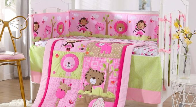 7PCS baby crib bedding set quilt bed around bumper Baby Crib Unique Cute Adorable kit de berço(bumper+duvet+bed cover+bed skirt)