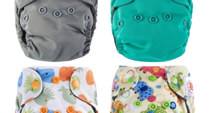 Happy Flute Newborn Diapers Tiny AIO Cloth Diaper Bamboo Charcoal Double Gussets Inner Waterproof PUL Outer Fit 2- 5KG Baby