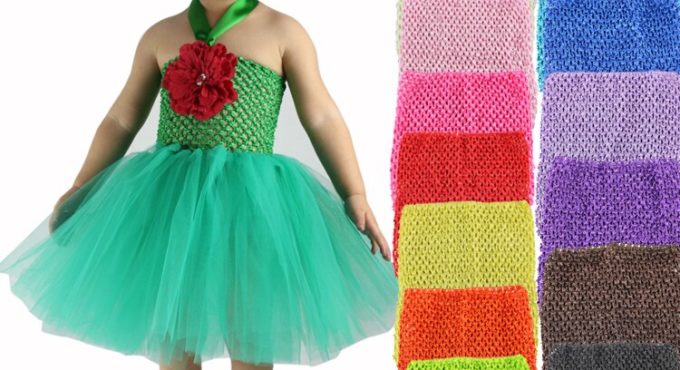 Wennikids New Arrival 20cm X 23cm Baby Girl 9inch Crochet Tutu Tube Tops Chest Wrap Wide Crochet Headbands 15colors Can Choose