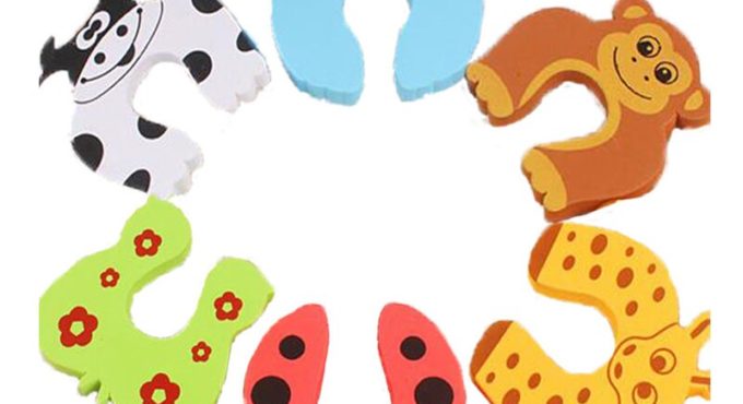 100pcs Kids Baby Cartoon Animal Jammers Stop Edge & Corner Guards Door Stopper Holder lock Safety Finger Protector