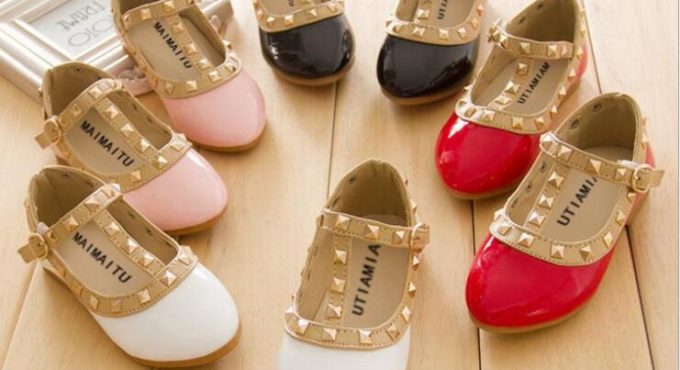 wholesale blank girls dress shoes new 2015 kids girls party shoes lovely princess school shoes with rivets kids gilr's shoes