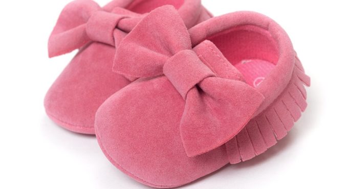 120pairs Bow Suede Baby Girl Shoe Leather Fashion Children Moccasins Solid Color First Walker Toddler Shoes Multi-Color 0-2years