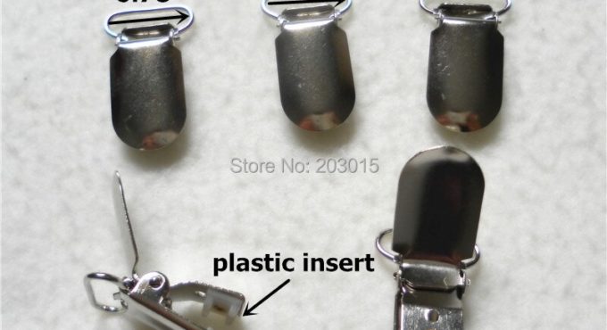 DHL 1000pcs/lot 4/5'' 20mm lead free metal suspenders soothers holder clips for baby dummy pacifier Chain