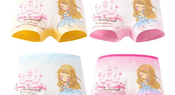 4Pc/Lot Girls Briefs Kids Underwear Panties Triangle Pants Suitable for 2-10 Years