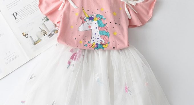 Girls Dress 2020 Girl Clothes Summer Style Cat Cartoon Cute Little White Cartoon Dress Kitten Printed Kids Dresses