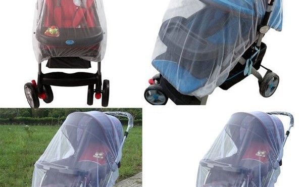 Buggy Pram Protector Cot Pushchair Fly Mosquito Net Midge Insect Bug Crib Netting White