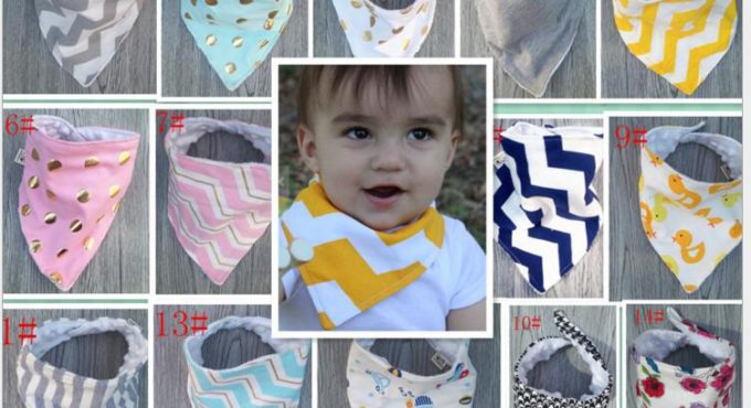 Baby Bibs 100%Cotton Dot Chevron Bandana Bibs Infant Babador Saliva Bavoir Towel Baberos For Newborn Baby Girls Boys