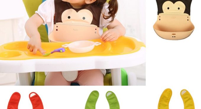 25 pieces/lot infant kids feeding bib Waterproof Baby Bibs Non-Toxic Silicone Infant Feeding Free Washable