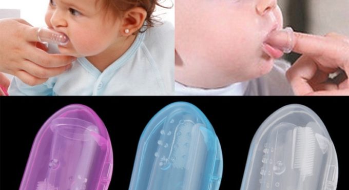 1000 Pcs Baby Finger Toothbrushes Baby Items Children Teeth Clear Massage Soft Silicone Teeth Rubber Massager Brush with box Hot