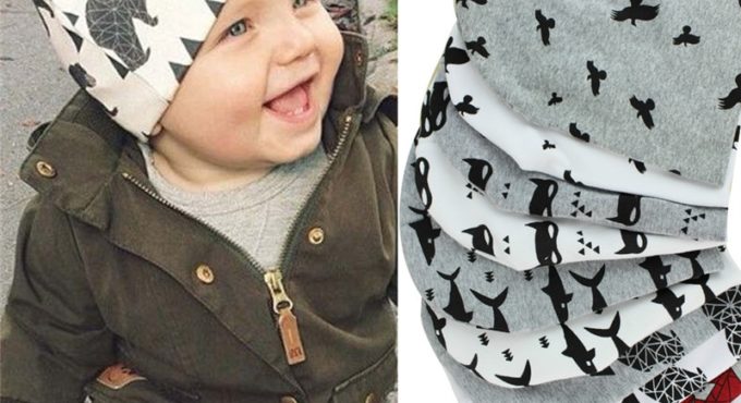 2020 Brand Baby Cap Cartoon Animal Double Printting Cotton Knit Beanie Hats For Toddler Boy Girls Spring Autumn Winter Headwear