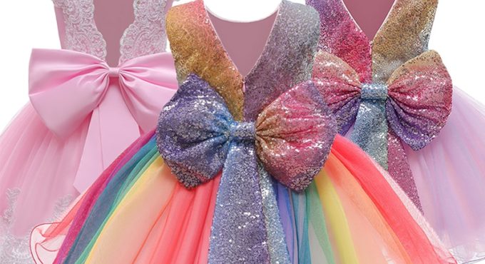 LZH New Kids Dresses For Girls Easter Carnival Costume Flower Girls Wedding Princess Dress Children Evening Party Dress vestidos