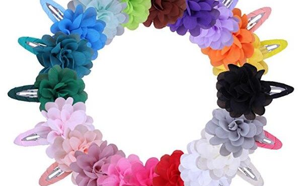 Cute 22 Colors Fashion Baby Girls Mini Chiffon Flowers Hair Clips Sweet Children Hairpins for Kids Hair Accessories