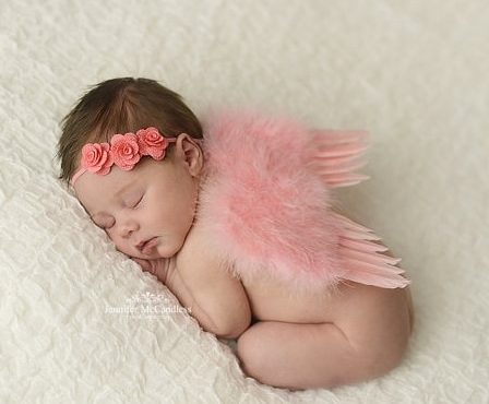 2pcs/set Cute Newborn Angel Feather Wings with Baby Girl Rose Flower Headband Hair Accessories for Infant Photography Props