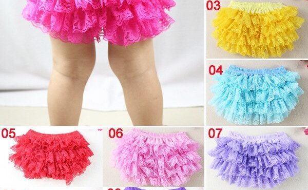 Colorful Baby Girls Boys Lace Shorts Infant Posh Petti Ruffles Bloomer Kids Cotton Diaper Covers Climb Underwear 3Size 24pcs/lot