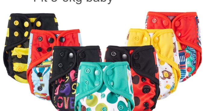 5Pcs/LOT Happy Flute Newborn Diaper Cover NB Cloth Diaper Tiny Diapers Reusable Breathable Waterproof PUL Fit 3-5KG Baby