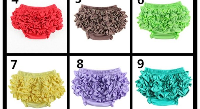 Cute Baby Cotton Ruffles Shorts Infant Toddler Lined Bloomers Kids Summer Diaper Covers Underwear PP Shorts 3Sizes 24pcs/lot DHL