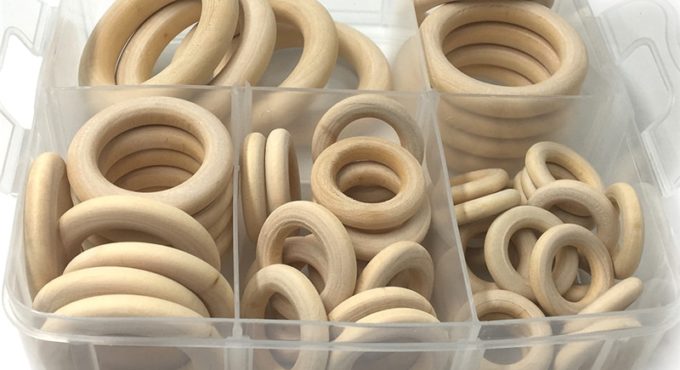 Baby Wooden Teether Nature Montessori Baby Toy Organic Infant Teething Teether Toy Accessories Wooden Ring Set Necklace