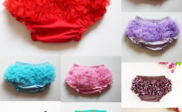 Colorful Baby Girls Chiffon Ruffles Shorts Infant Ruffles Bloomer Kids Cotton Diaper Covers Climbing Underwear 3Sizes 24pcs/lot