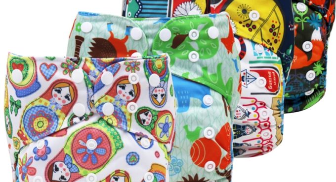 PORORO brand all in one breathable cloth diaper with 2 bamboo boosters, digital print AIO reusable diaper nappies made in china