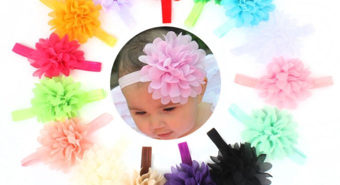 300pcs/lot Chiffon Flower Baby Girls Hairband Newborn Headwear Children Hair Accessories Bowties Kids Hair Clips Cheapest