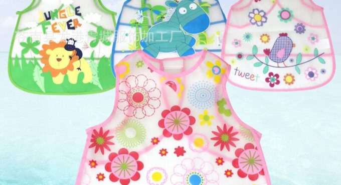 TOP baby rice apron food pocket EVA vest Squishy toys waterproof bibs cloth meal draw clothing cover cartoon animal Kids feed