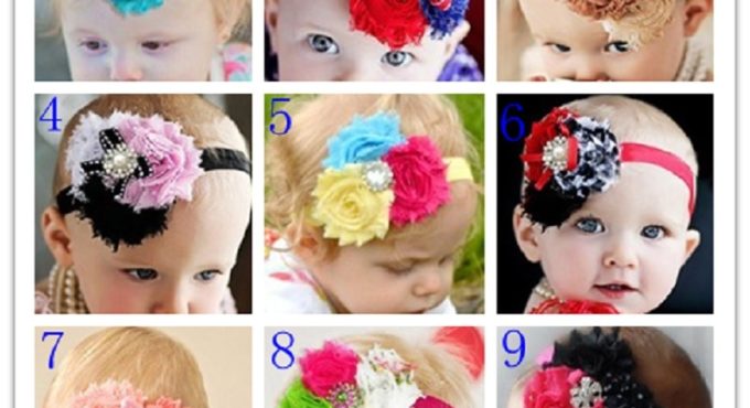 3 Flowers Baby Girl Hairband Newborn Headwear Children Tiaras Bandanas Kids Hairs Combs Elastic Hair Bands Flower 28Colors