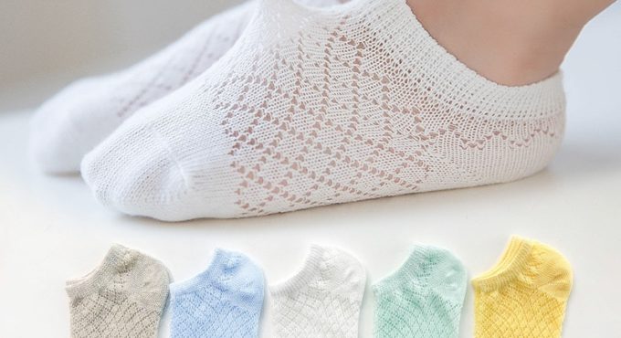 5 Pairs/Lot Children Cotton Socks Boy Girl Baby Infant Ultrathin Fashion Breathable Solid Mesh Socks For Summer 1-12T Teens Kids