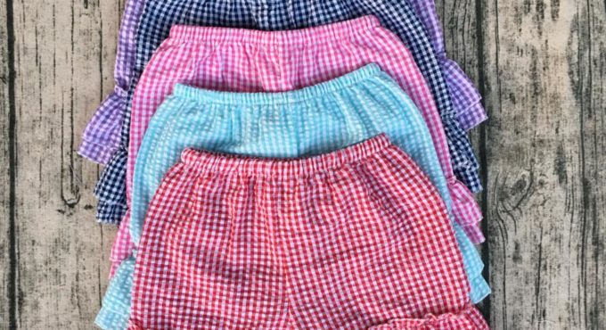 morden girls baggy candy color shorts kids plaid cotton shorts the popular clothing style