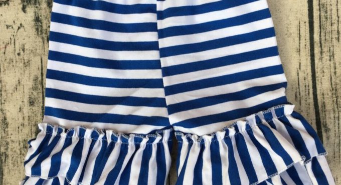 Children Summer New Style Black and white striped Baby Girls Ruffle Shorts Wholesale