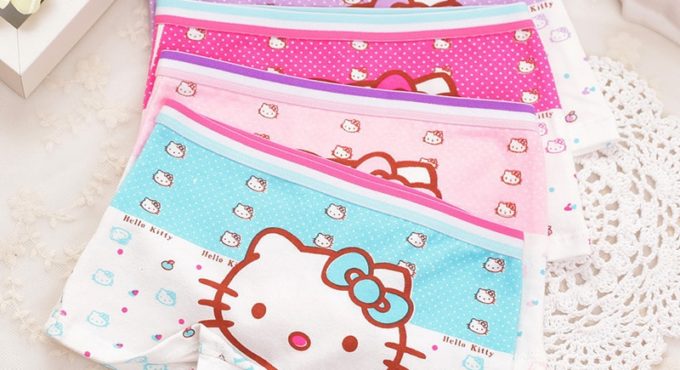 4pcs/Lot Children Girls Cat Underwear Kids Fashion Character Boxer Brief Infant Baby Girl Panties ropa interior ninos