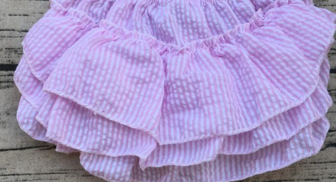 new personalized striped ruffle seersucker girls shorts boutique toddler underwear bloomer diaper cover