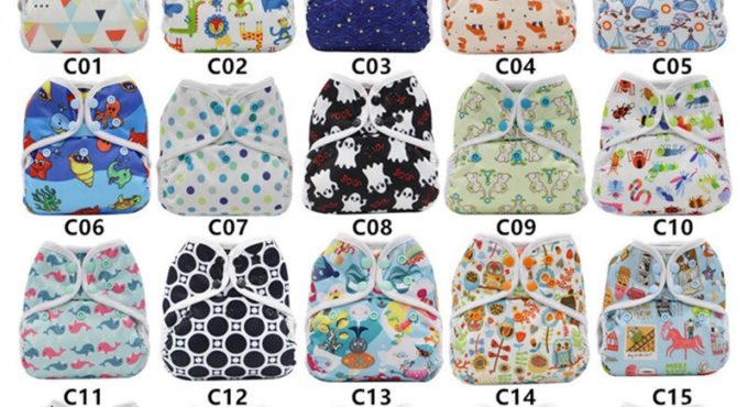 [Cute Green]Wholesale Baby Reusable Diaper Cover;Polyester Waterproof PUL Washable Baby Nappies Cloth Diapers;Diaper Pants Nappy