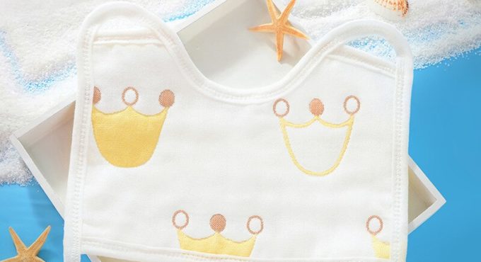 10PCS 22*15CM Cartoon Crown Whale Newborn Baby Bibs Waterproof Adjustable 100% Cotton Feeding Baby Saliva Towel For 0-24 Months