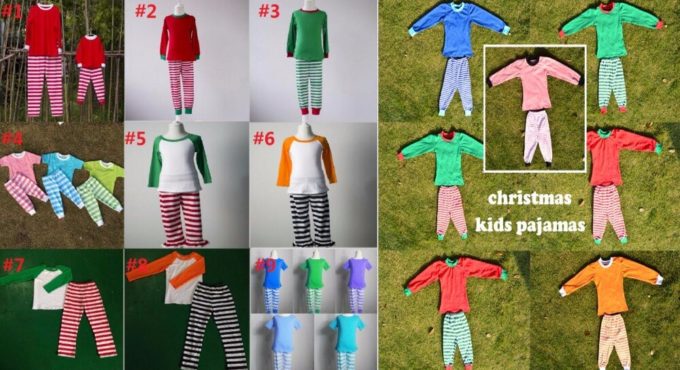 multicolor optional hot sale high quality candy color clothing outfits stripe pant match shirt girl baby pajamas