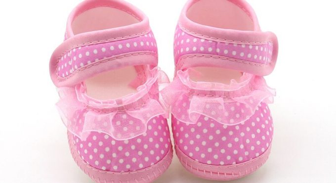 High quality Baby Newborn Girls Shoes Polka Dot Soft Sole Cotton First Walkers Moccasins leisure Baby Shoes